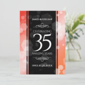 Elegant 35th Coral Wedding Jubileum Celebration Kaart (Staand voorkant)