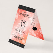 Elegant 35th Coral Wedding Jubileum Celebration Kaart (Achterkant)