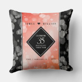 Elegant 35th Coral Wedding Jubileum Celebration Kussen (Achterkant)