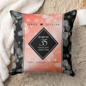 Elegant 35th Coral Wedding Jubileum Celebration Kussen (Deken)