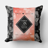 Elegant 35th Coral Wedding Jubileum Celebration Kussen (Voorkant)