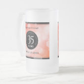 Elegant 35th Coral Wedding Jubileum Celebration Matglas Bierpul (Voorkant links)