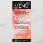 Elegant 35th Coral Wedding Jubileum Celebration Menu (Voorkant)