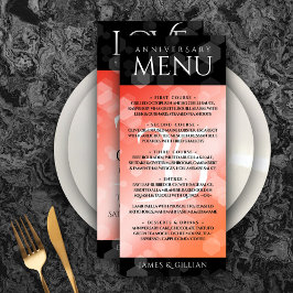Elegant 35th Coral Wedding Jubileum Celebration Menu