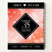 Elegant 35th Coral Wedding Jubileum Celebration Notitieboek (Achterkant)