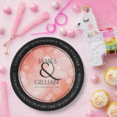 Elegant 35th Coral Wedding Jubileum Celebration Papieren Bordje (Feest)