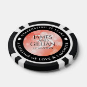 Elegant 35th Coral Wedding Jubileum Celebration Poker Chips (Enkel)
