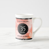 Elegant 35th Coral Wedding Jubileum Celebration Porselein Kop (Rechts)