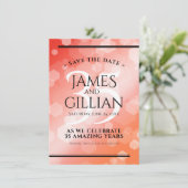 Elegant 35th Coral Wedding Jubileum Celebration Save The Date (Staand voorkant)