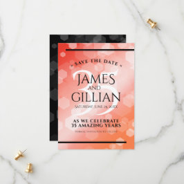 Elegant 35th Coral Wedding Jubileum Celebration Save The Date
