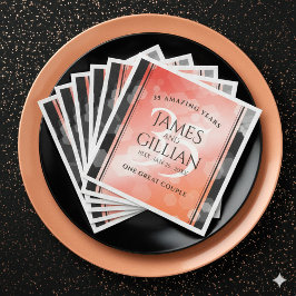 Elegant 35th Coral Wedding Jubileum Celebration Servet