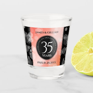 Elegant 35th Coral Wedding Jubileum Celebration Shot Glas