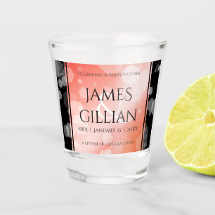 Elegant 35th Coral Wedding Jubileum Celebration Shot Glas