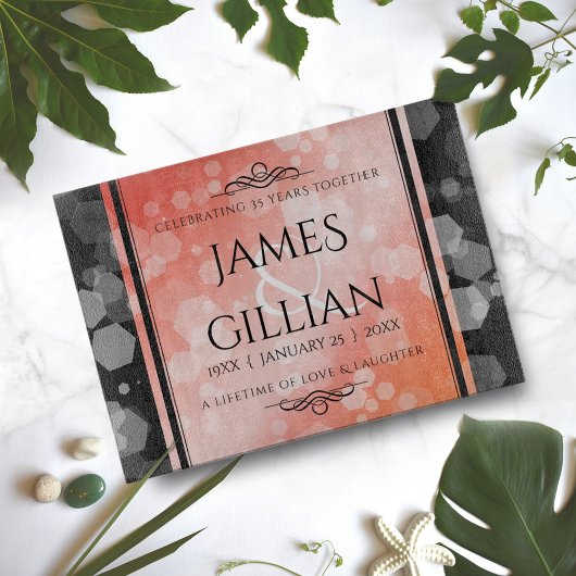 Elegant 35th Coral Wedding Jubileum Celebration Snijplank