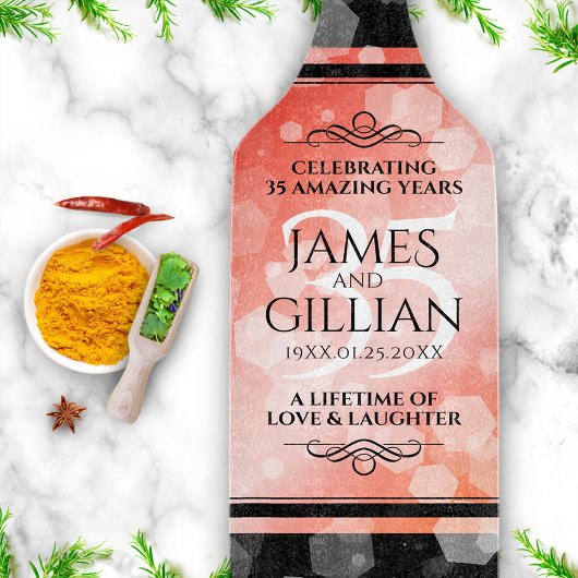 Elegant 35th Coral Wedding Jubileum Celebration Snijplank