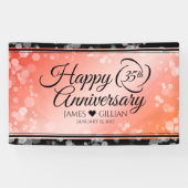 Elegant 35th Coral Wedding Jubileum Celebration Spandoek (Horizontaal)