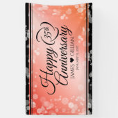 Elegant 35th Coral Wedding Jubileum Celebration Spandoek (Verticaal)