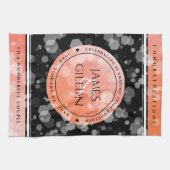 Elegant 35th Coral Wedding Jubileum Celebration Theedoek (Horizontaal)