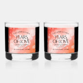 Elegant 35th Coral Wedding Jubileum Celebration Whisky Glas (Voorkant)