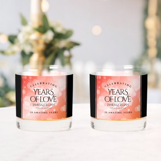Elegant 35th Coral Wedding Jubileum Celebration Whisky Glas (Insitu (Huwelijk))