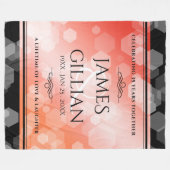 Elegant 35th Coral Wedding Jubileum Fleece Blan (Voorkant (Horizontaal))