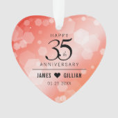 Elegant 35th Coral Wedding Jubileum Ornament (voorkant)