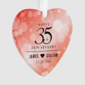 Elegant 35th Coral Wedding Jubileum Ornament (voorkant)