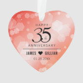 Elegant 35th Coral Wedding Jubileum Ornament (achterkant)