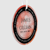Elegant 35th Coral Wedding Jubileum Ornament (voorkant)