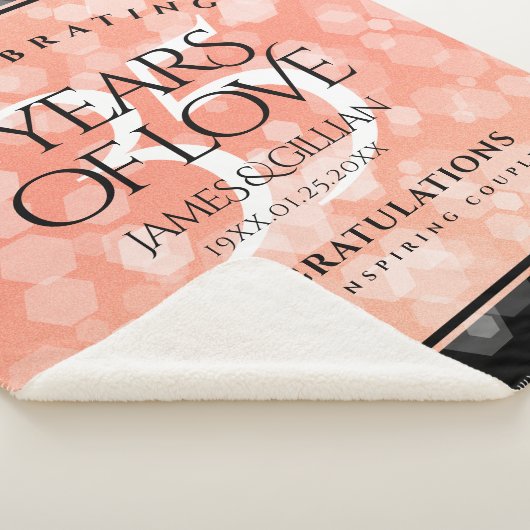 Elegant 35th Coral Wedding Jubileum Sherpa Deken (3/4)