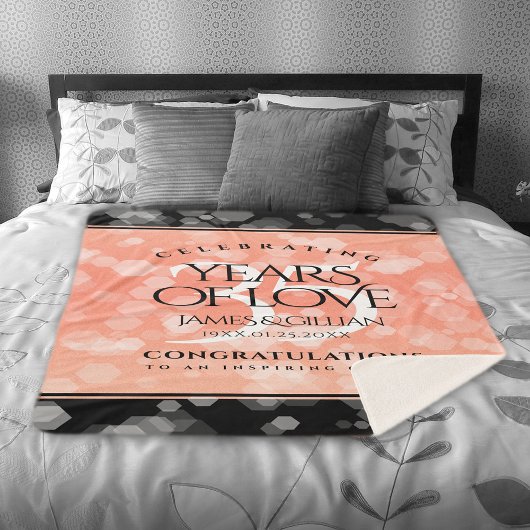 Elegant 35th Coral Wedding Jubileum Sherpa Deken