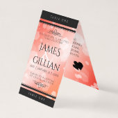 Elegant 35th Coral Wedding Jubileum Table Kaart (Achterkant)