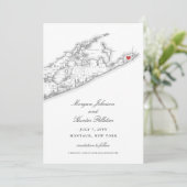 Elegant 360 Oost bij Montauk Downs Bruiloft Save The Date (Staand voorkant)