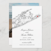 Elegant 360 Oost bij Montauk Downs Bruiloft Save The Date (Voorkant / Achterkant)
