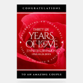 Elegant 36th Roos Wedding Jubileum Celebration Acryl Bord (Voorkant)