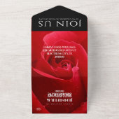 Elegant 36th Roos Wedding Jubileum Celebration All In One Uitnodiging (Buitenkant)