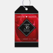 Elegant 36th Roos Wedding Jubileum Celebration Cadeaulabel (Voorkant)