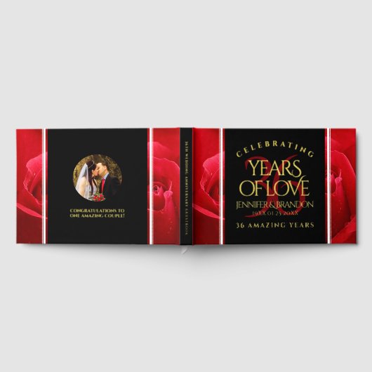 Elegant 36th Roos Wedding Jubileum Celebration Gastenboek (Volledig)