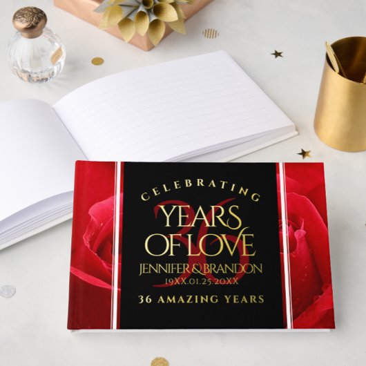 Elegant 36th Roos Wedding Jubileum Celebration Gastenboek