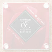 Elegant 36th Roos Wedding Jubileum Celebration Glazen Onderzetter (Achterkant)