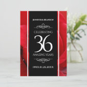 Elegant 36th Roos Wedding Jubileum Celebration Kaart (Staand voorkant)