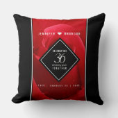Elegant 36th Roos Wedding Jubileum Celebration Kussen (Voorkant)
