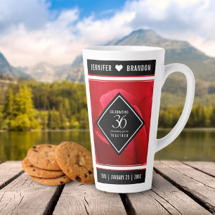 Elegant 36th Roos Wedding Jubileum Celebration Latte Mok