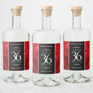 Elegant 36th Roos Wedding Jubileum Celebration Likeurfles Etiket