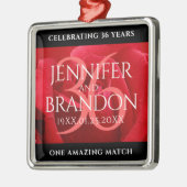 Elegant 36th Roos Wedding Jubileum Celebration Metalen Ornament (Links)