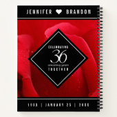 Elegant 36th Roos Wedding Jubileum Celebration Notitieboek (Achterkant)