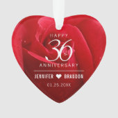 Elegant 36th Roos Wedding Jubileum Celebration Ornament (voorkant)