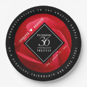 Elegant 36th Roos Wedding Jubileum Celebration Papieren Bordje (Voorkant)