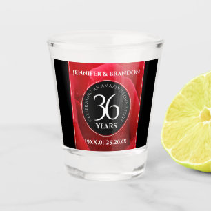 Elegant 36th Roos Wedding Jubileum Celebration Shot Glas