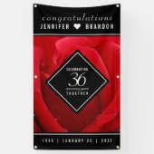 Elegant 36th Roos Wedding Jubileum Celebration Spandoek (Verticaal)